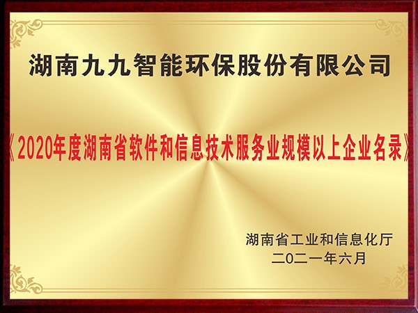 2020年度湖南省軟件和信息技術服務業規模以上企業名錄